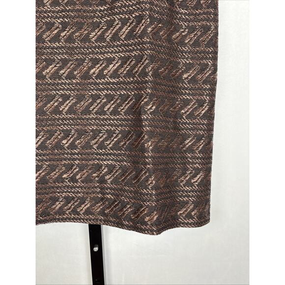 Peruvian Connection Pencil Skirt Women's 10 Brown Black Woven Timeless Textured - Picture 5 of 13